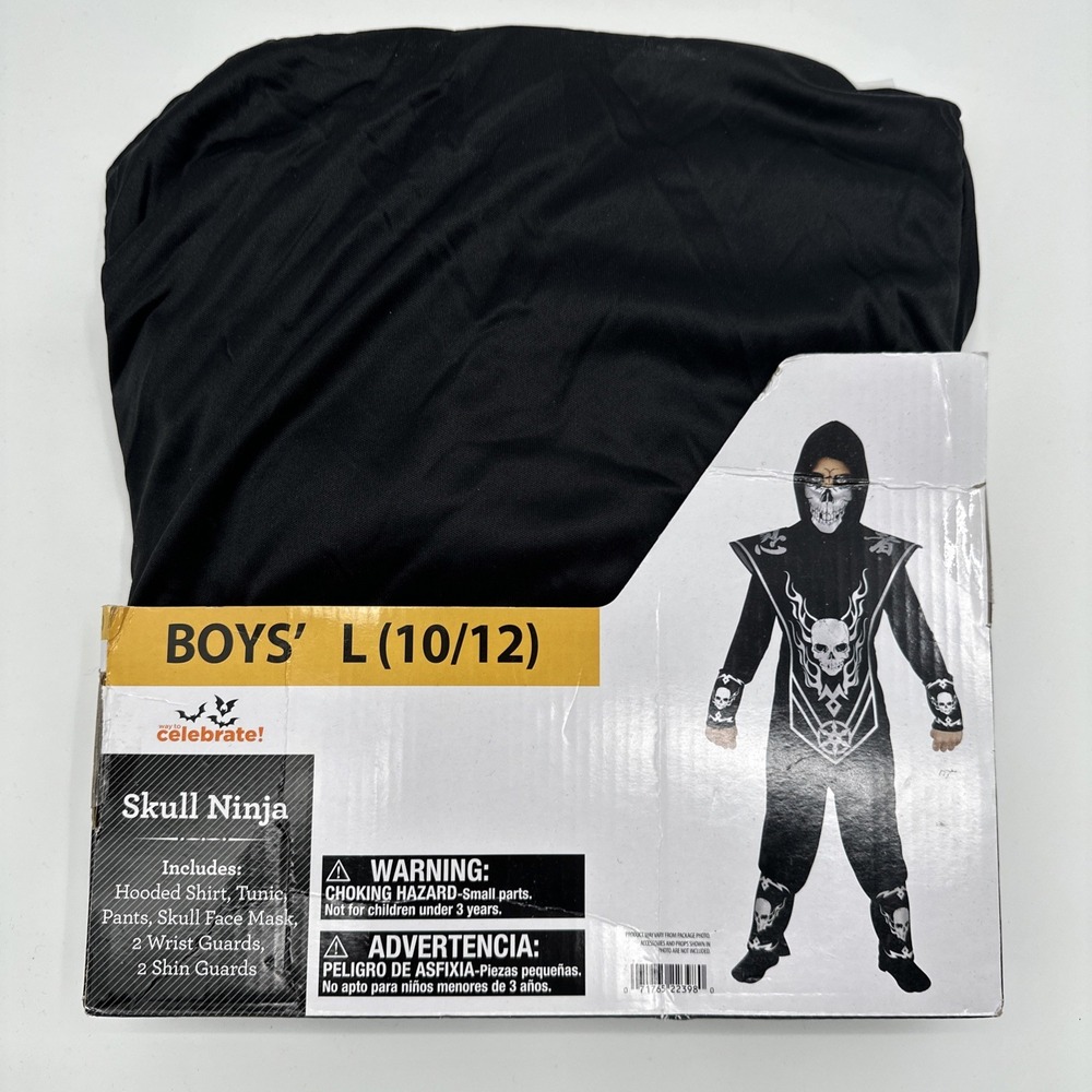 Fun‎ World Silver Skull Ninja Halloween Costume Multicolor Size Boys L (10/12)